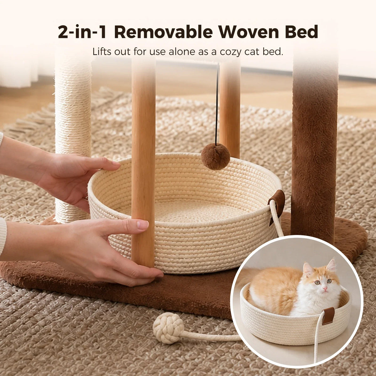 Modern Wood Cat Tree — product view 4