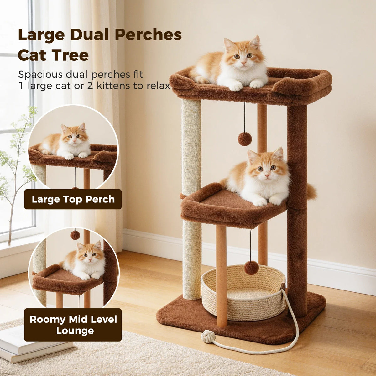 Modern Wood Cat Tree — product view 3