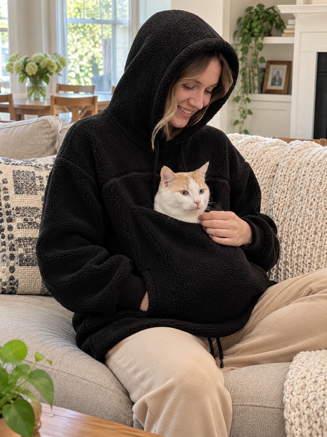 Lifestyle illustration: PetHug™ Pet Pouch Hoodie